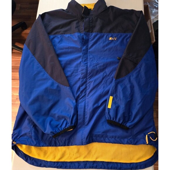 Starter Vented Windbreaker Rain Jacket Mens XL Blue Full Zip Polyester - Picture 1 of 11